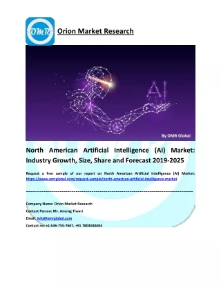 North American Artificial Intelligence (AI) Market: Industry Growth, Size, Share and Forecast 2019-2025