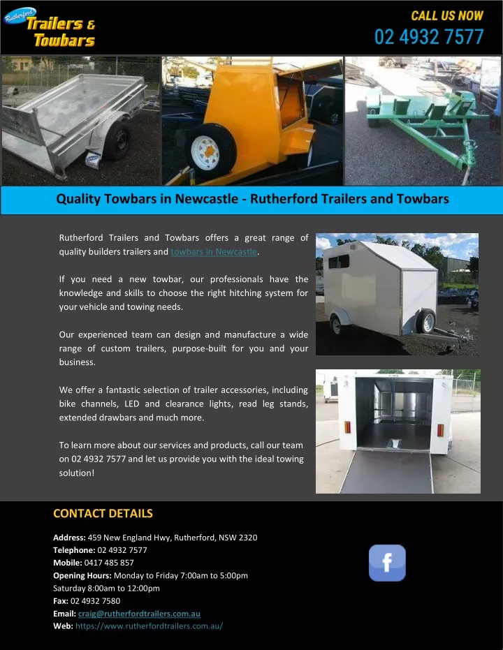 quality towbars in newcastle rutherford trailers