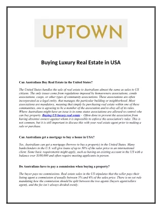 Buying US luxury real estate