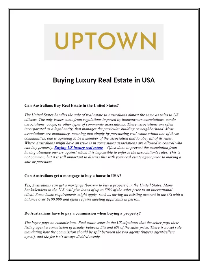 buying luxury real estate in usa