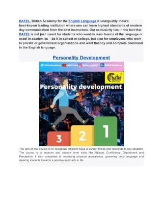 Personality Development || Business English