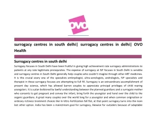 Surrogacy centres in south delhi