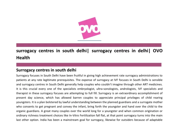 surrogacy centres in south delhi surrogacy