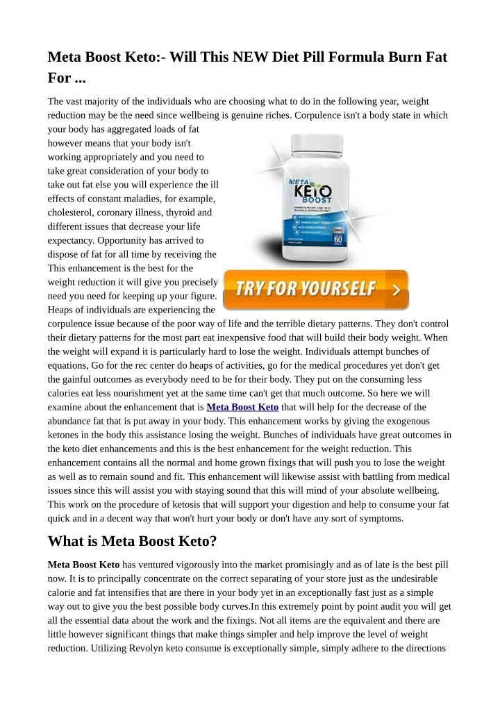 meta boost keto will this new diet pill formula