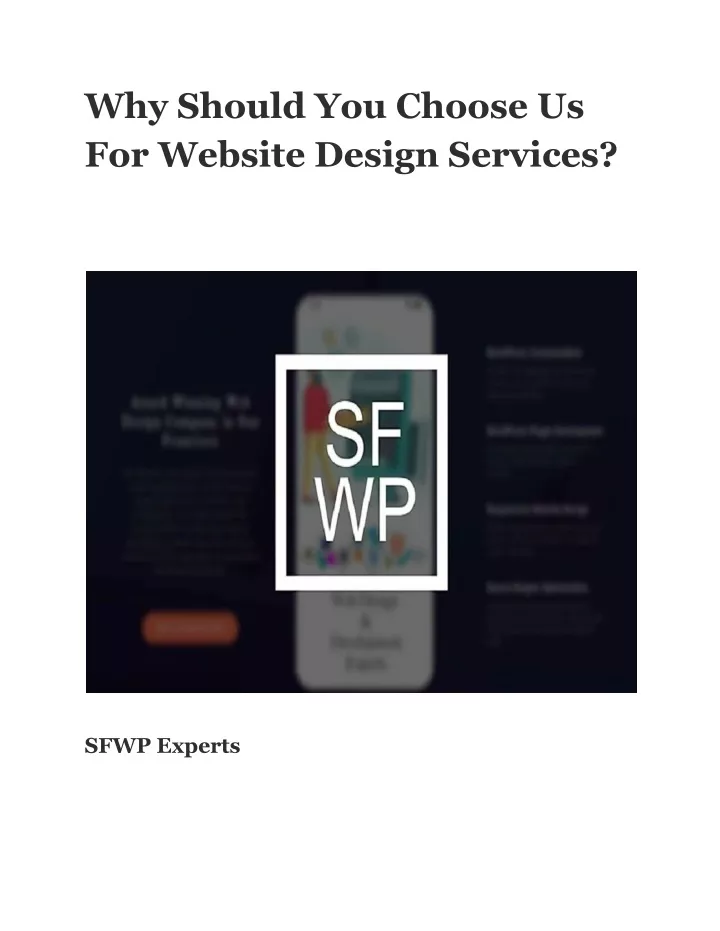 why should you choose us for website design