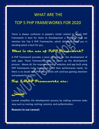 Top 5 PHP Frameworks