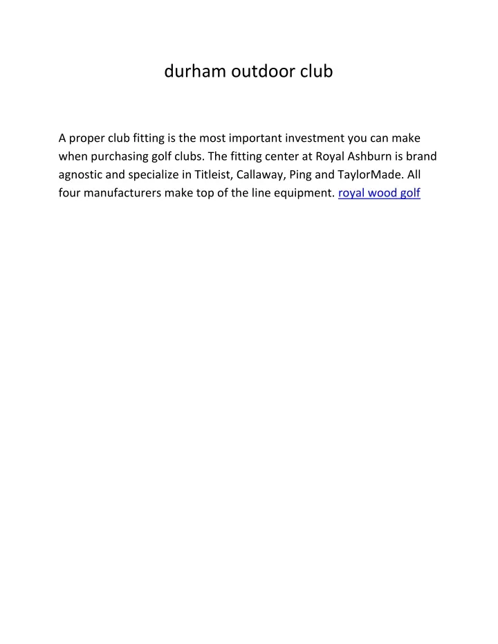 durham outdoor club