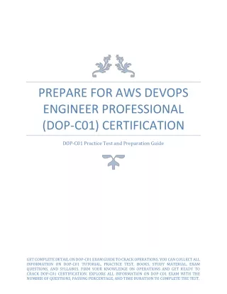 Prepare for AWS DevOps Engineer Professional (DOP-C01) Certification