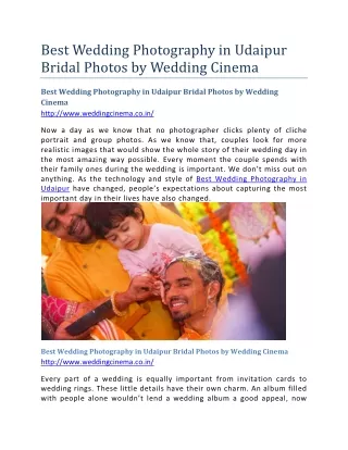 Best Wedding Photography in Udaipur Bridal Photos by Wedding Cinema