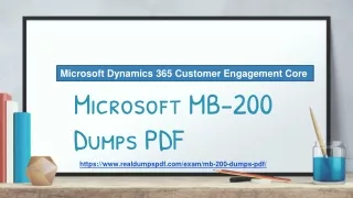 Microsoft MB-200 Exam Dumps - PDF {2020} : Latest MB-200 Practice Test Question