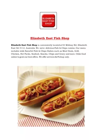5% Off - Elizabeth East Fish Shop menu - Fish and chips takeaway, SA