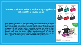 Connect with a reputable Hospital Bag Supplier for high-quality delivery bags