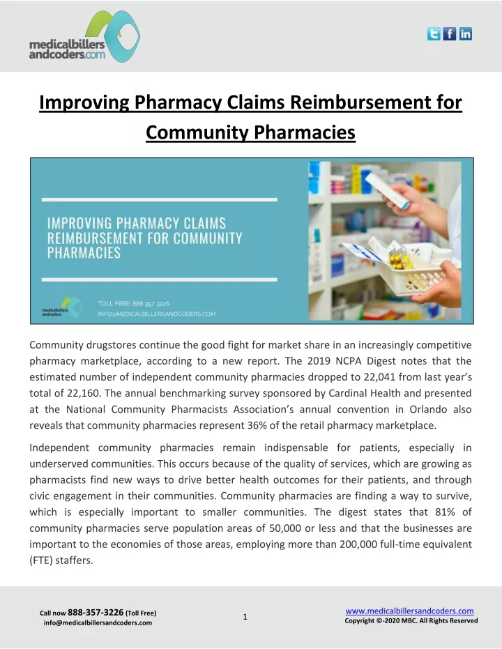 improving pharmacy claims reimbursement