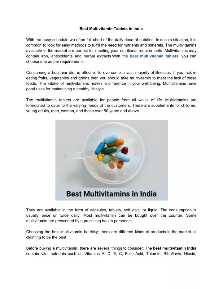 best multivitamin tablets in india