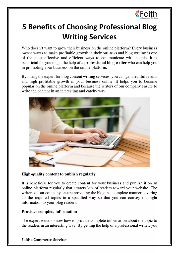 5 benefits of choosing professional blog writing