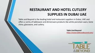 Restaurant Supplies Dubai