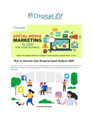 How to Advertise Your Brand on Social Media in 2020? | Digital Elf