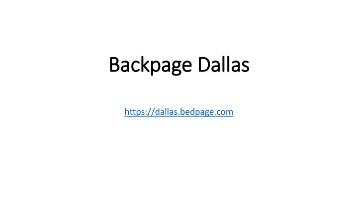 backpage dallas