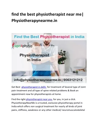 Find the best physiotherapist near me