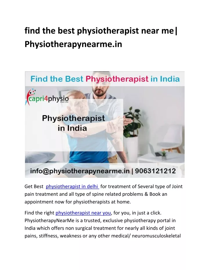 find the best physiotherapist near