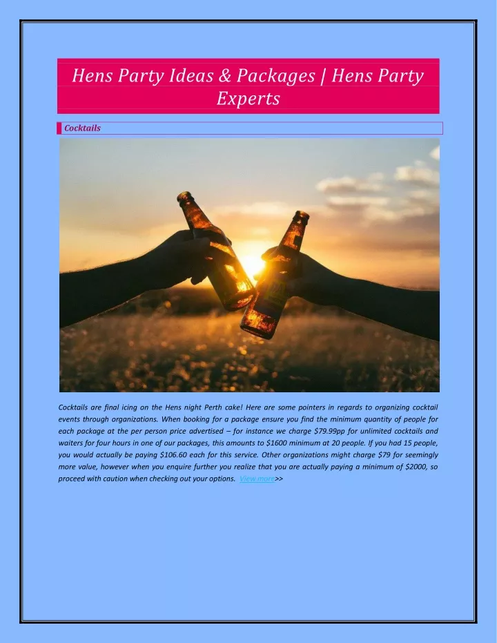 hens party ideas packages hens party experts