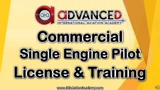 Commercial Single Engine Pilot License & Training By AiAviationAcademy.