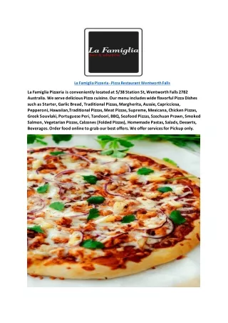 5% Off - La Famiglia Pizzeria - Pizza Restaurant Wentworth Falls, NSW