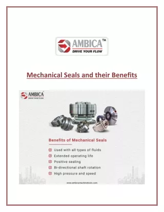 Advantages of mechanical seals