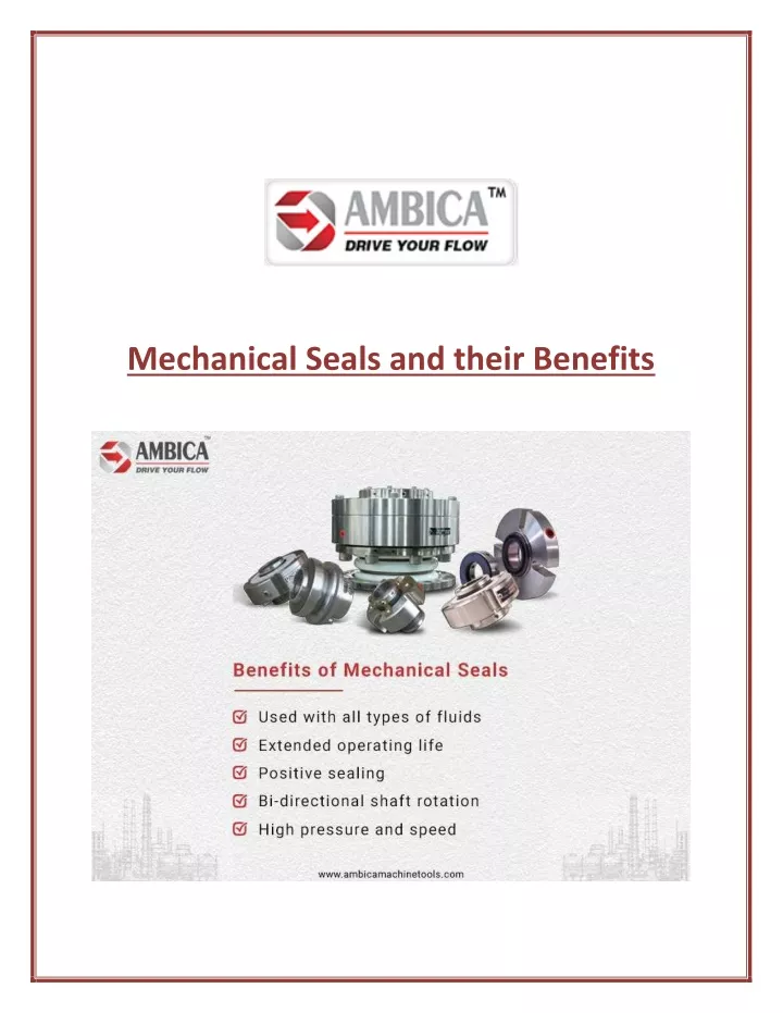 mechanical seals and their benefits