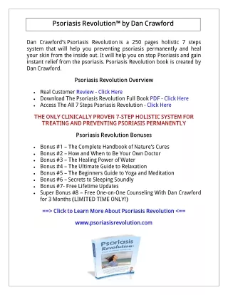 Psoriasis Revolution Full Book PDF Free Download - Dan Crawford