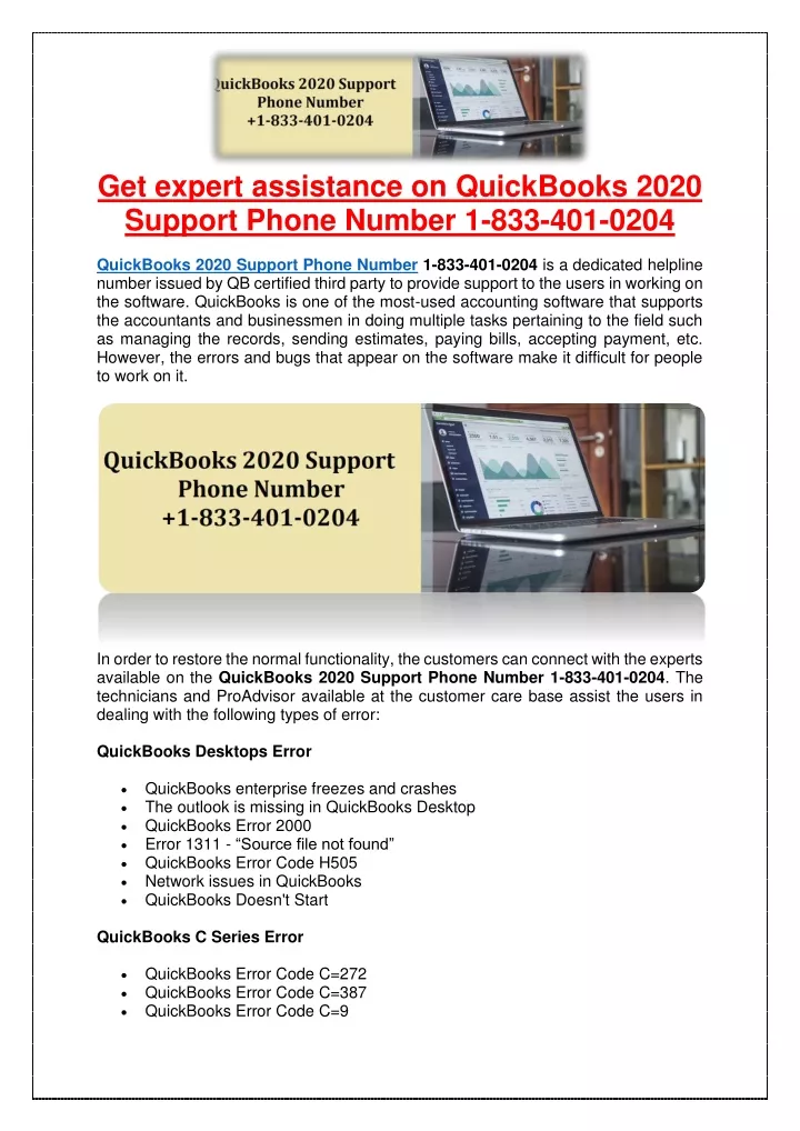 get expert assistance on quickbooks 2020 support