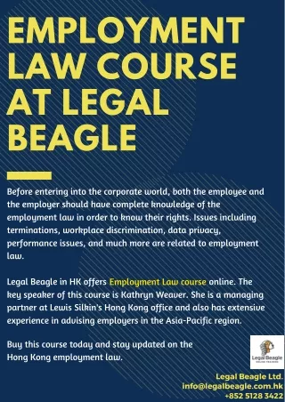 Employment Law Course at Legal Beagle