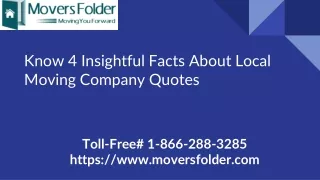 4 Insightful Facts About Local Moving Company Quotes