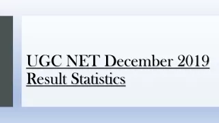 UGC NET December 2019 Result Statistics