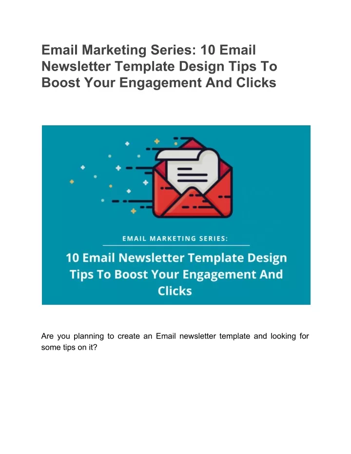 email marketing series 10 email newsletter