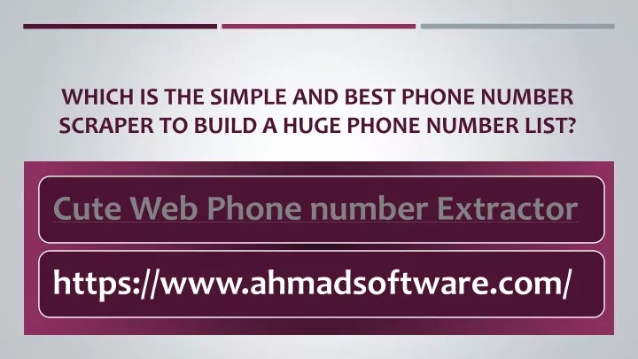 which is the simple and best phone number scraper