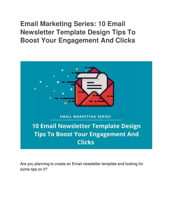 email marketing series 10 email newsletter template design tips to boost your engagement and clicks