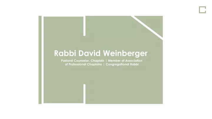 rabbi david weinberger pastoral counselor