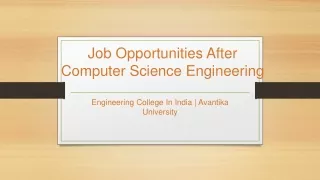 Job Opportunities After Computer Science Engineering - Avantika University