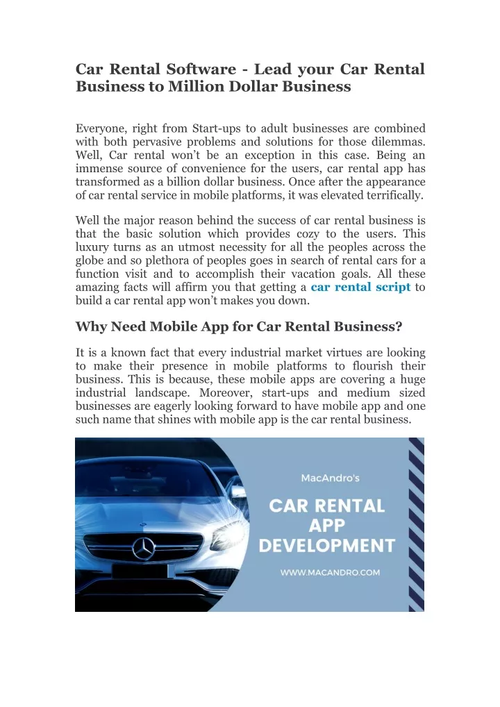 car rental software lead your car rental business