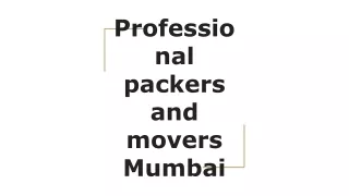 Professional packers and movers Mumbai
