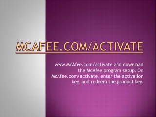 McAfee.com/Activate - Enter your activation code