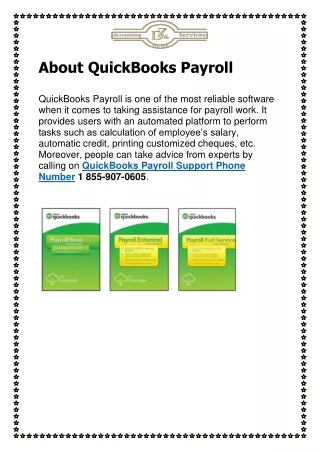 QuickBooks Payroll Support Phone Number 1 855-907-0605
