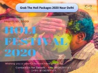 Celebrate with Holi  Packages Near Delhi | Holi  Packages 2020