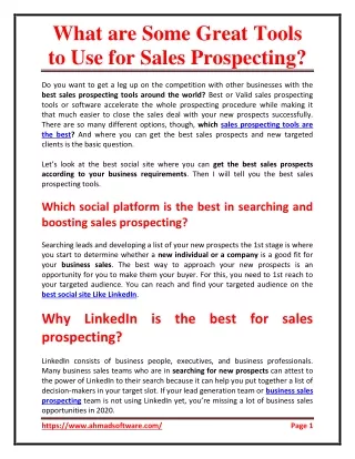 What are some great tools to use for sales prospecting