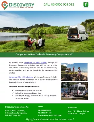 Campervan in New Zealand -  Discovery Campervans NZ