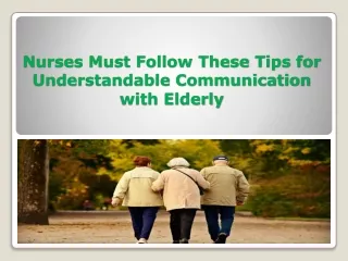 Effective Communication with Elderly Patients