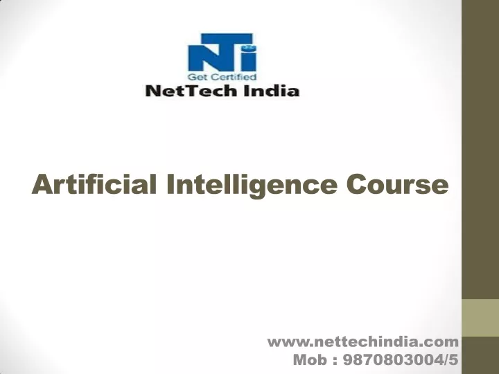 artificial intelligence course