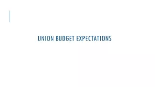 Union Budget Expectations
