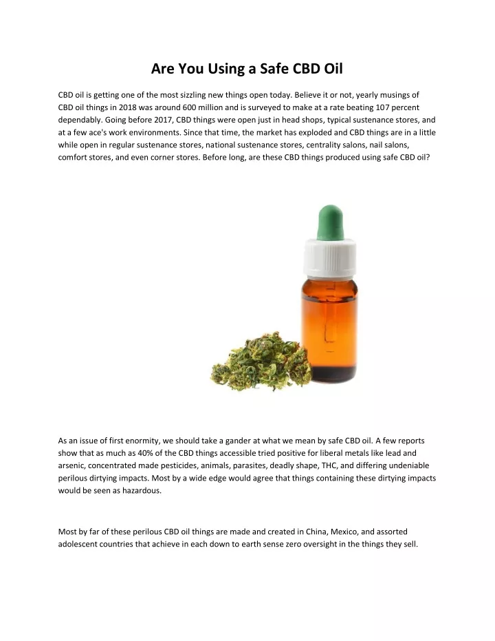 are you using a safe cbd oil